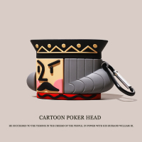 AirPods 1/2代通用[男生 扑克头]液态硅胶 送挂钩 airpodspro保护套苹果耳机套Airpods2保护壳