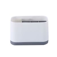 灰色+随机赠品 可拆卸多格牙膏牙刷收纳盒架卫生间洗漱套装浴室多功能置物架