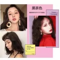 黑茶色 官方旗舰店潮色染发染发剂2021流行的发色冷色系染发膏女奶