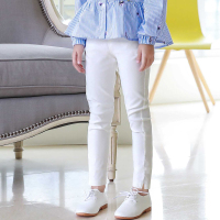 白色春秋款 不加绒 110码(身高105-114CM 25-35斤) 女童裤子秋冬外穿加绒加厚打底裤粉色中大童黑色铅笔裤