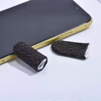 黑色 超灵敏防汗手指套[2只装] 防汗指套透气吃鸡神器手指套游戏手柄指头套游戏耐磨手柄
