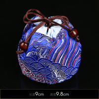 如意杯袋—藏蓝 加厚棉麻主人杯单杯收纳袋旅行便携包杯套建盏品茗茶杯茶具小布袋