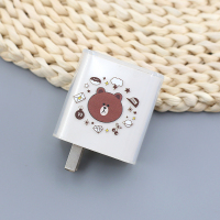 褐色 布朗熊 仅单壳] 适用于华为mate40/P40pro/nova7荣耀30数据线保护套充电器保护线