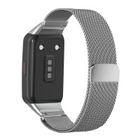 米兰尼斯银色带 荣耀手环6[通用NFC版] 适配华为表带尼龙帆布表带手环6/6pro腕带男女编织带