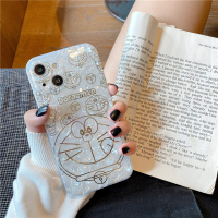 苹果13[吐舌头大头叮当猫]烫金贝壳纹 烫金苹果13promax叮当猫11pro镜头全包xs卡通硅胶软壳8plus奢华x