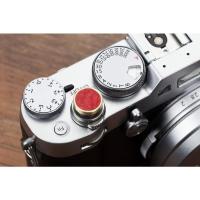 红色 铜间红色皮 适用富士X100F V XT20 30 XT4 XE3 相机快门按钮黄铜凹面按键配件