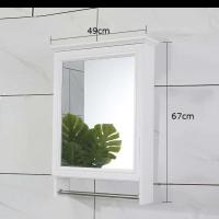 50cm备注颜色 浴室镜柜挂墙式洗脸洗手卫生间镜子置物厕所梳妆台防水贴墙收纳