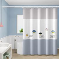 新款吊灯(抗菌防霉 高压不透水) 帘宽80*高180(单帘) 加厚浴帘套装免打孔浴帘布防水隔断帘浴室帘子洗澡挂帘门帘窗帘