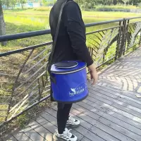 折叠鱼桶深蓝色 加厚EVA折叠活鱼桶装鱼桶圆形水桶野钓活鱼桶渔具用品