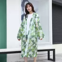 绿色成人迷彩雨衣 (身高160-180CM) 成人雨衣非一次性雨衣EVA时尚环保雨衣加厚男女旅游户外轻便雨披