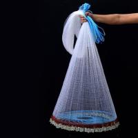 普通鱼线420 升级铁链半指 45盘 大力马线飞盘撒网打鱼网一指细眼小网眼甩网神器易抛网焊接简单