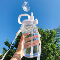 白色1.3L 默认 水杯大容量太空杯简约水壶水瓶超大号可爱学生带吸管杯1500ml杯子