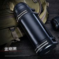 黑色 送背带储水碗-1200毫升( 2斤水) 304不锈钢大号保温杯男大容量保温壶家用暖壶保温水壶户外保温瓶