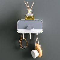 灰色 香皂盒创意沥水免打孔双层肥皂盒卫生间吸盘壁挂式家用香皂架带盖