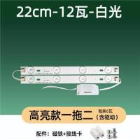 其它 22cm(一拖二) 12W白光 led吸顶灯灯条22cm20cm15cm卧室灯替换长条贴片灯管白光三色变光