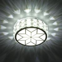 直径17cm-白色灯罩 3W白光[暗装] 工厂直销三色调光LED水晶过道灯创意走廊玄关灯入户门厅灯阳台灯