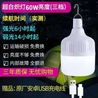 灯泡+USB充电线+挂钩 超60W[待机710时]小沅灯 led超亮户外节能省电白光照明停电应急夜市摆地摊神器usb充电