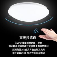 声光控感应.接电220V 简约白.20CM.12W 声控吸顶灯led雷达人体感应灯应急厕所楼道家用走廊过道楼梯灯具