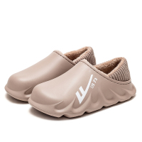 棕色 40/41 (适合39/40码) 男士棉拖鞋秋冬季家居室内防滑厚底防水冬天外穿包跟保暖棉鞋