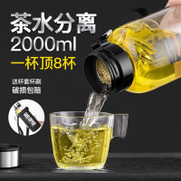 450毫升-无杯套[茶水分离] 玻璃杯大容量水杯3000ml单层1000ml大号超大泡茶2000ml加厚男杯子