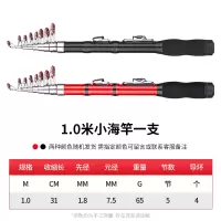 1.0米裸竿 超短迷你小海杆抛竿钓超硬海竿甩杆小矶竿路亚竿儿童鱼竿套装全套