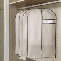 无纺布米色 60*140cm加长款1个 加长衣服防尘袋大衣西服防尘罩无纺布衣物收纳挂袋西装防尘套衣罩