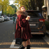 拉夏贝尔旗下LA CHAPELLE HOMME新款派克服 女韩版宽松加厚加绒棉服工装水洗棉外套