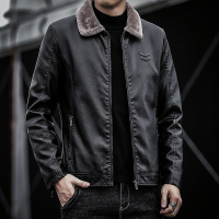 [徐亿文化工作室专享]羅蒙(ROMON)2021秋冬新款皮衣外套时尚韩版变色加绒皮衣夹