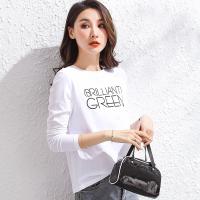 拉夏贝尔旗下 LA CHAPELLE HOMME长袖T恤女2021春秋装新款韩版秋衣宽松百搭显瘦女装休闲