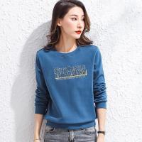 拉夏贝尔旗下LA CHAPELLE HOMME春秋女装新款气质时尚圆领长袖t恤韩版宽松休闲套头