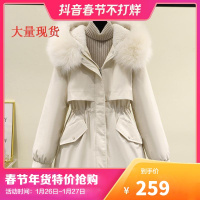 [超买]拉夏贝尔旗下LA CHAPELLE HOMME2021冬季网红中款chic派克服加厚宽松外套