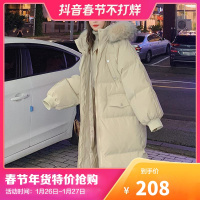 [超买]拉夏贝尔旗下LA CHAPELLE HOMME2021年冬季新款韩版宽松加厚ins服大毛领女外套潮