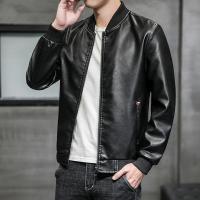 [超买]拉夏贝尔旗下LA CHAPELLE HOMME 男士外套春秋款皮衣夹克新款流行韩版修身