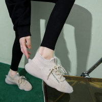 [优享款]2022春季新款弹力针织袜子鞋女一脚蹬套脚懒人鞋百