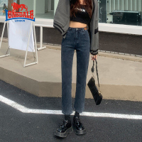 LONSDALE龙狮戴尔牛仔裤女春季显瘦直筒裤高腰修身宽松小个子显高