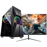 铭能 i7级六核E5 2620/RX580 8G独显/16G内存/512G固态 台式机 组装电脑 台式电脑 家用办公电脑主机台式主机学生直播网课吃鸡电脑LOL游戏电脑+27英寸全套