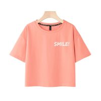 森马集团旗下棉致学院风短袖t恤女ins潮炸街露肚脐小个子短款上衣