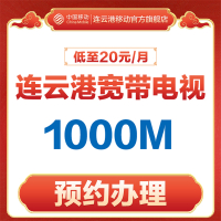 连云港移动1000M宽带预约 20元/月