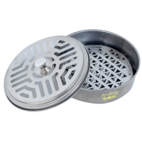 金迪乐不锈钢蚊香盒带盖接灰盘