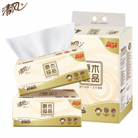 [优惠专区]清风抽纸整箱3层110抽餐巾纸原木纯品卫生纸擦手纸抽纸巾家庭装家用 原木纯品[4包共440抽]整提装