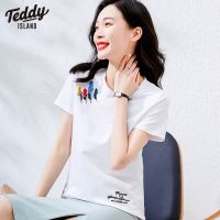 TEDDY ISLAND泰迪短袖t恤女2022新款盐系秋冬韩版宽松百搭上衣ins