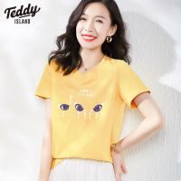 TEDDY ISLAND泰迪2022新款短袖t恤女学生春秋韩版宽松显瘦上衣ins