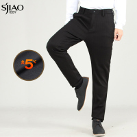 圣吉奥男装中青年休闲直筒商务男裤子2021年厚款保暖简约西装裤男