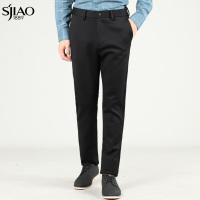 圣吉奥西裤男冬季厚款宽松直筒休闲裤修身潮流中青年简约爸爸裤子