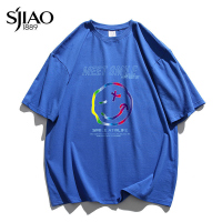 圣吉奥夏季潮牌笑脸短袖t恤男情侣款潮流嘻哈宽松半袖体恤