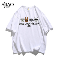 圣吉奥2022夏季新款短袖t恤男潮流港风宽松学生纯棉半袖衫