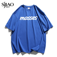 圣吉奥2022夏季新款潮牌字母短袖t恤男港风ins宽松纯棉半袖