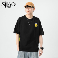 圣吉奥笑脸短袖T恤男潮牌潮流2022新款夏季情侣装潮流港风体恤衫