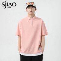 圣吉奥翻领POLO衫男夏季韩版潮流拼接百搭潮牌青少年休闲短袖t恤