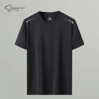 圣吉奥冰丝速干短袖T恤男夏季薄款弹力透气跑步运动吸汗快干上衣